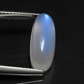 Piedra de luna arcoíris blanco natural de 5,16 ct, transparente, transparente / translúcido