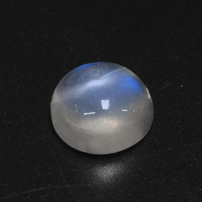Piedra de luna arcoíris blanco natural de 1,71 ct, transparente, transparente / translúcido