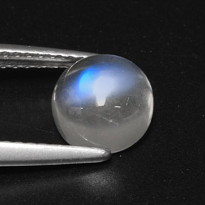 Piedra de luna arcoíris blanco natural de 1,71 ct, transparente, transparente / translúcido