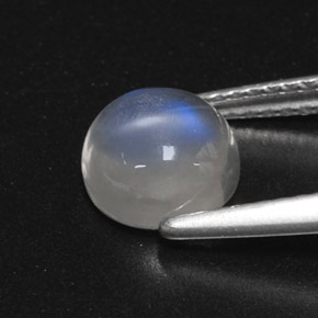 Piedra de luna arcoíris blanco natural de 1,71 ct, transparente, transparente / translúcido