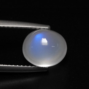 Piedra de luna arcoíris blanco natural de 3,52 ct, transparente, transparente / translúcido