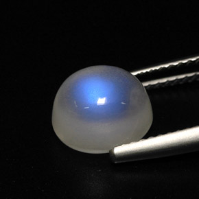 Piedra de luna arcoíris blanco natural de 3,52 ct, transparente, transparente / translúcido