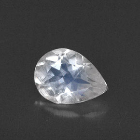 Piedra de luna arcoíris blanco natural de 0,53 ct, transparente, transparente / translúcido