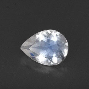 Piedra de luna arcoíris blanco natural de 0,53 ct, transparente, transparente / translúcido