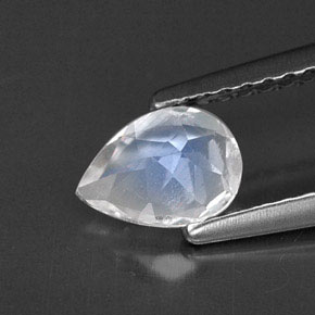 Piedra de luna arcoíris blanco natural de 0,53 ct, transparente, transparente / translúcido