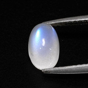 Piedra de luna arcoíris blanco natural de 1,78 ct, transparente, transparente / translúcido