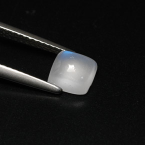 Piedra de luna arcoíris blanco natural de 1,08 ct, transparente, transparente / translúcido
