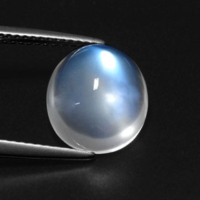 Piedra de luna arcoíris blanco natural de 5,39 ct, transparente, transparente / translúcido