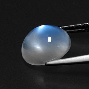 Piedra de luna arcoíris blanco natural de 5,39 ct, transparente, transparente / translúcido