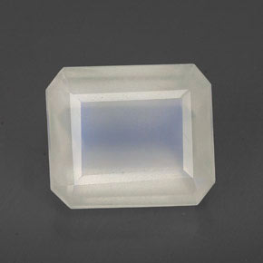 Piedra de luna arcoíris blanco natural de 6,76 ct, transparente, transparente / translúcido