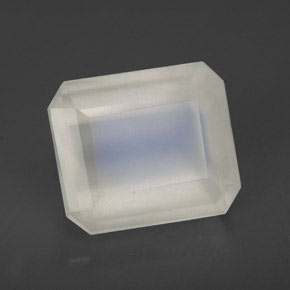 Piedra de luna arcoíris blanco natural de 6,76 ct, transparente, transparente / translúcido