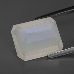 Piedra de luna arcoíris blanco natural de 6,76 ct, transparente, transparente / translúcido