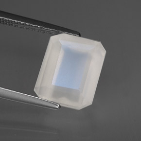 Piedra de luna arcoíris blanco natural de 4,16 ct, transparente, transparente / translúcido
