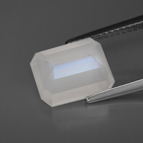 Piedra de luna arcoíris blanco natural de 4,16 ct, transparente, transparente / translúcido