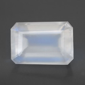 Piedra lunar arcoíris Blanco azul natural de 8.24 ct, Transparente, Transparente / Translúcido