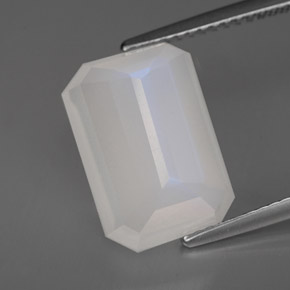 Piedra de luna arcoíris blanco natural de 6,93 ct, transparente, transparente / translúcido