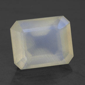 Piedra de luna arcoíris blanco natural de 5,10 ct, transparente, transparente / translúcido