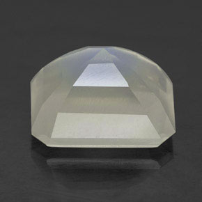Piedra de luna arcoíris blanco natural de 5,10 ct, transparente, transparente / translúcido