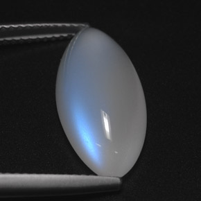 Piedra de luna arcoíris blanco natural de 5,97 ct, transparente, transparente / translúcido