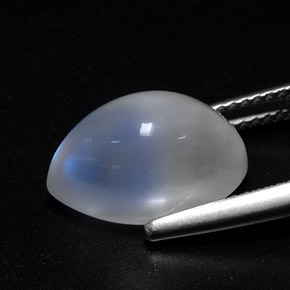 Piedra de luna arcoíris blanco natural de 6,27 ct, transparente, transparente / translúcido