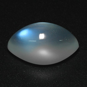 Piedra lunar arcoíris Blanco azul natural de 4.20 ct, Transparente, Transparente / Translúcido