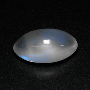 Piedra de luna arcoíris blanco natural de 3,35 ct, transparente, transparente / translúcido