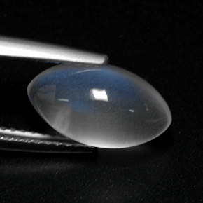 Piedra de luna arcoíris blanco natural de 3,35 ct, transparente, transparente / translúcido
