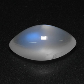 Piedra lunar arcoíris Blanco azul natural de 4.35 ct, Transparente, Transparente / Translúcido