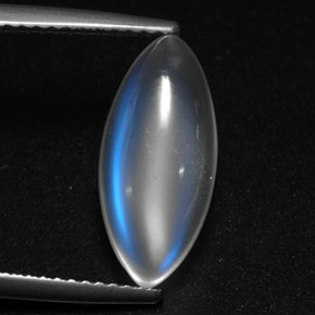 Piedra de luna arcoíris blanco natural de 3,91 ct, transparente, transparente / translúcido