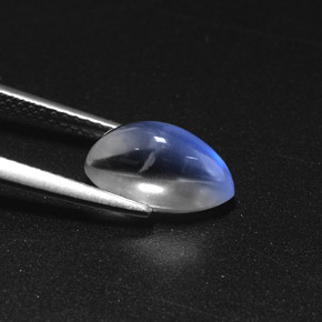 Piedra de luna arcoíris blanco natural de 2,65 ct, marquesa, transparente