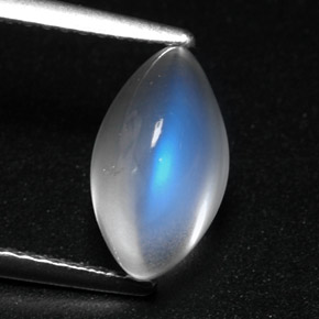 Piedra de luna arcoíris blanco natural de 2,77 ct, transparente, transparente / translúcido