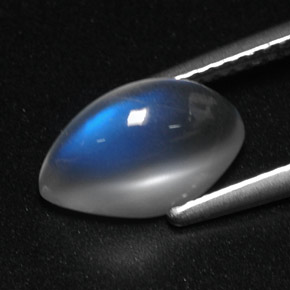 Piedra de luna arcoíris blanco natural de 2,77 ct, transparente, transparente / translúcido