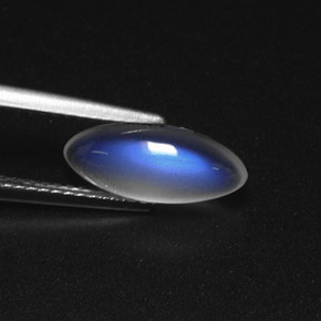 Piedra lunar arcoíris Blanco azul natural de 1.72 ct, Transparente, Transparente / Translúcido