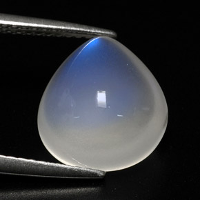 Piedra lunar arcoíris Blanco azul natural de 5.54 ct, Transparente, Transparente / Translúcido