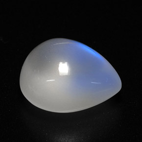 Piedra lunar arcoíris Blanco azul natural de 5.54 ct, Transparente, Transparente / Translúcido
