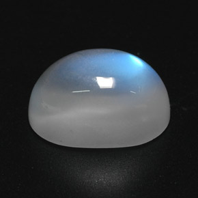 Piedra lunar arcoíris Blanco azul natural de 5.25 ct, Transparente, Transparente / Translúcido