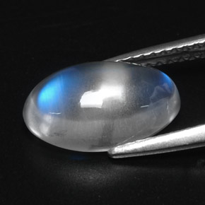 Piedra de luna arcoíris blanco natural de 2,88 ct, corte óvalo, transparente