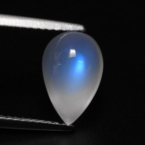 Piedra de luna arcoíris blanco natural de 2,99 ct, transparente, transparente / translúcido
