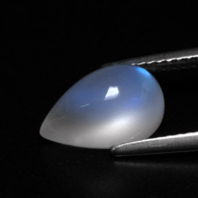 Piedra de luna arcoíris blanco natural de 2,99 ct, transparente, transparente / translúcido