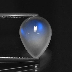 Piedra de luna arcoíris blanco natural de 4,41 ct, en forma de pera, translúcido