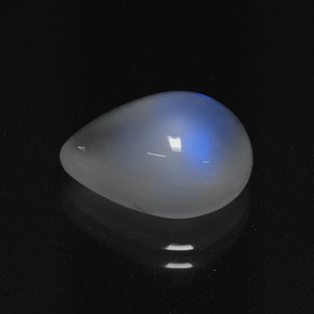 Piedra de luna arcoíris blanco natural de 4,41 ct, en forma de pera, translúcido