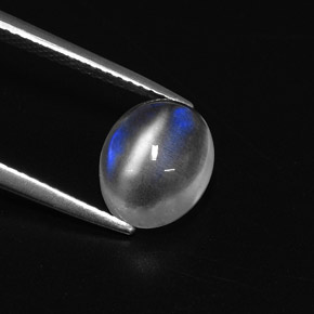 Piedra de luna arcoíris blanco natural de 2,78 ct, corte óvalo, transparente