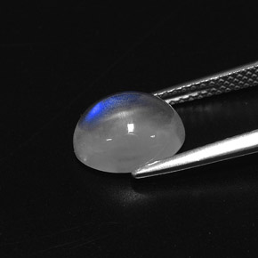 Piedra de luna arcoíris blanco natural de 2,78 ct, corte óvalo, transparente