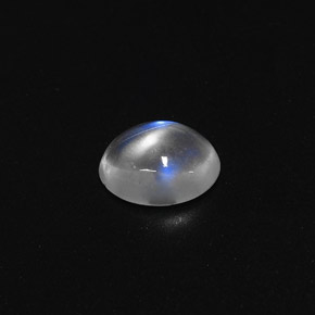 Piedra de luna arcoíris blanco natural de 1,57 ct, corte óvalo, transparente
