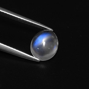 Piedra de luna arcoíris blanco natural de 1,57 ct, corte óvalo, transparente