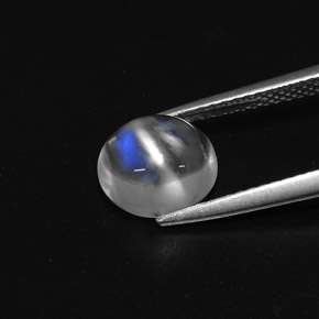Piedra de luna arcoíris blanco natural de 2,34 ct, corte óvalo, transparente