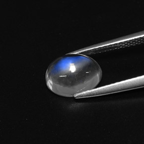 Piedra de luna arcoíris blanco natural de 1,85 ct, corte óvalo, transparente