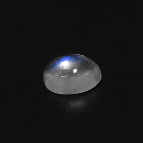 Piedra lunar arcoíris Blanco azul natural de 2.03 ct, Corte Óvalo, Transparente