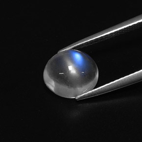 Piedra de luna arcoíris blanco natural de 2,42 ct, corte óvalo, transparente