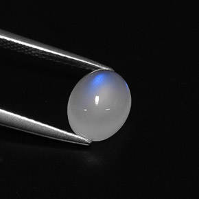 Piedra de luna arcoíris blanco natural de 2,23 ct, corte óvalo, translúcido